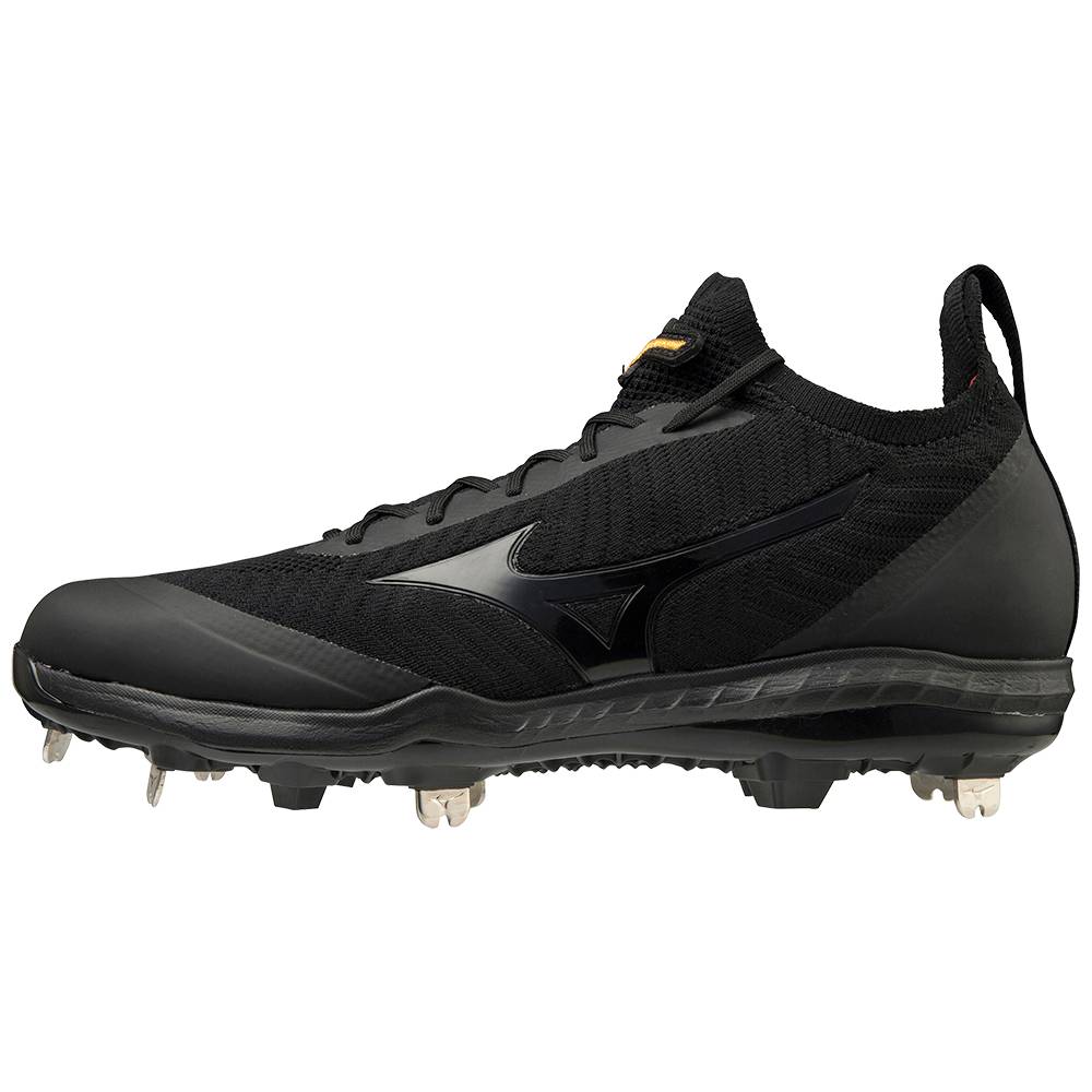 Mizuno Men's Pro Dominant Knit Metal Baseball Cleats Black (320646-MSG)